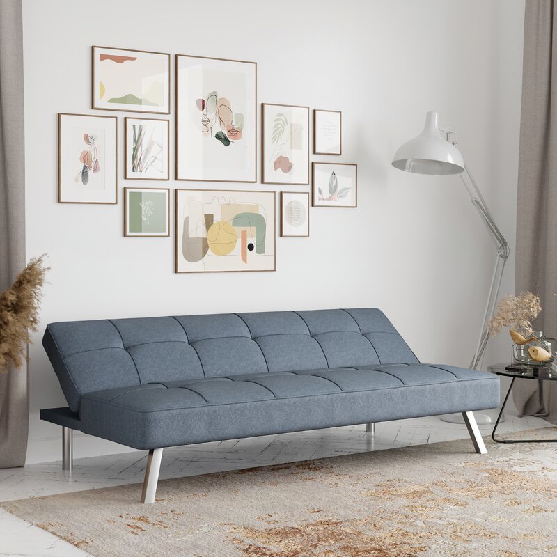 Serta Futons Full 66.1'' Wide Tufted Back Convertible Sofa