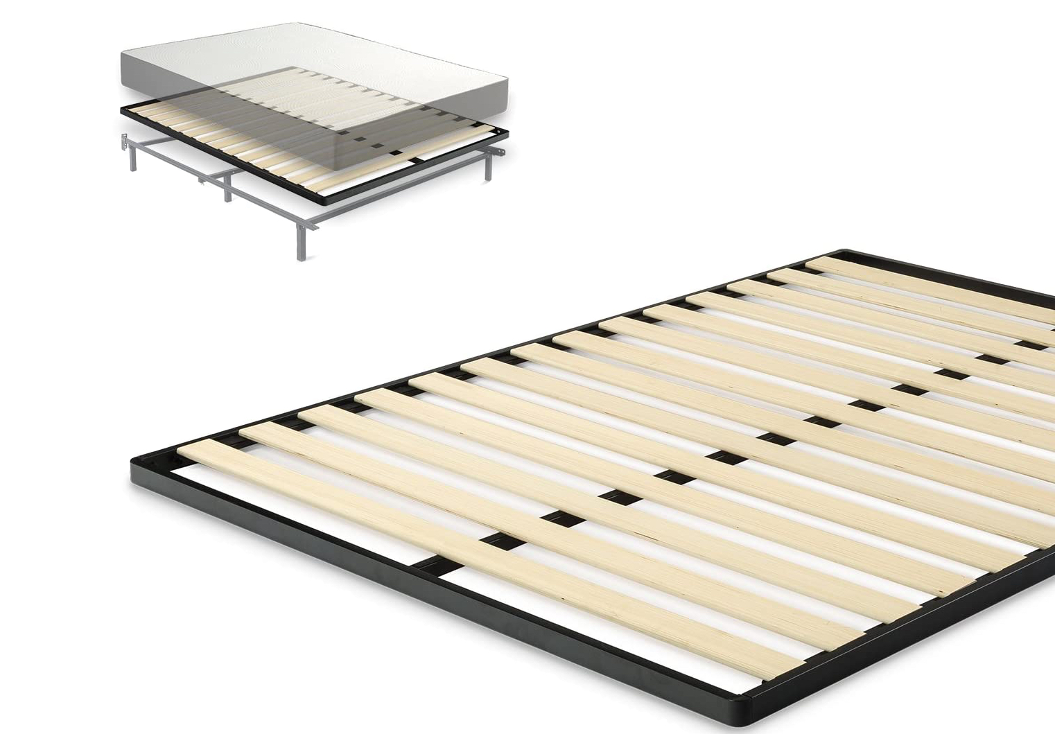 Zinus Deepak Easy Assembly Wood Slat 1.6 Inch Bunkie Board Queen